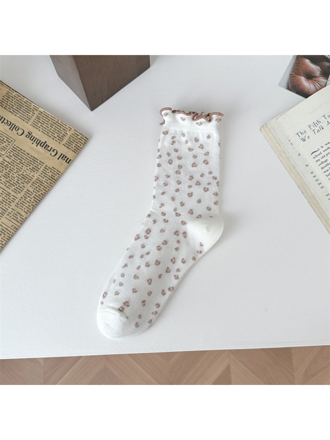 Rufia - Cozy Mini Heart Ruffle Crew Socks