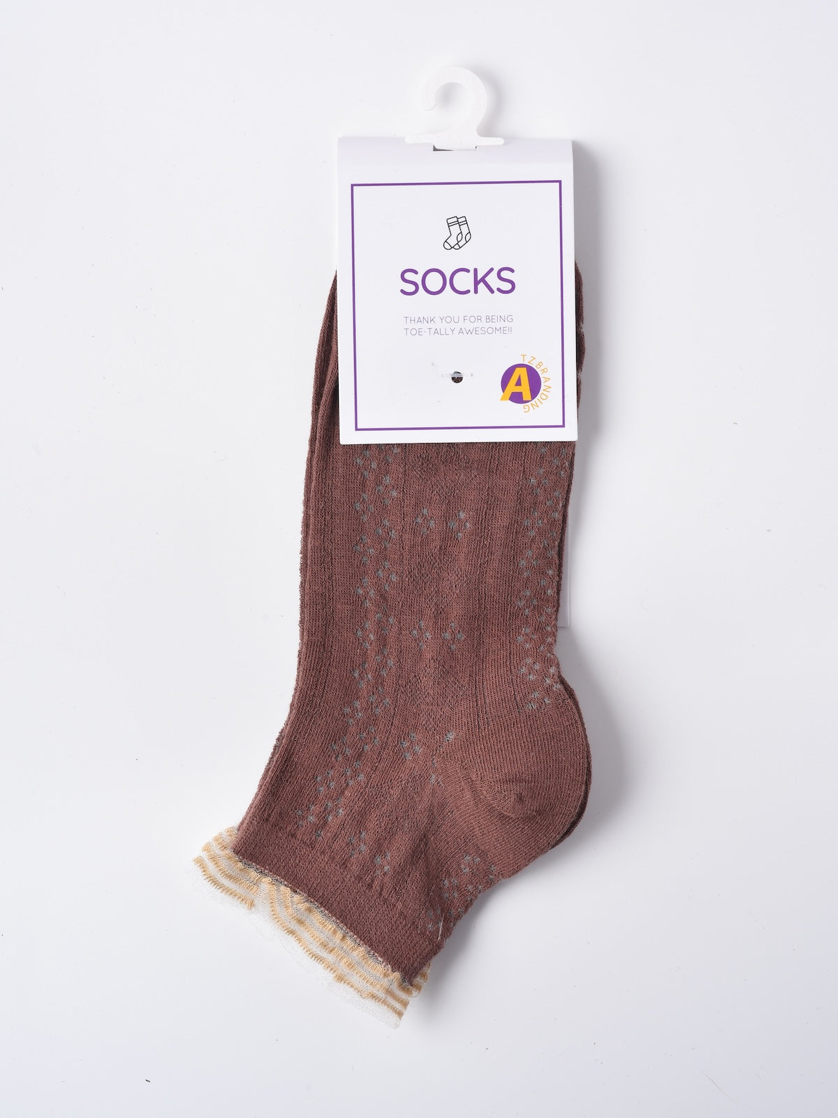 Rufia - Lace Trim Mesh Ankle Socks