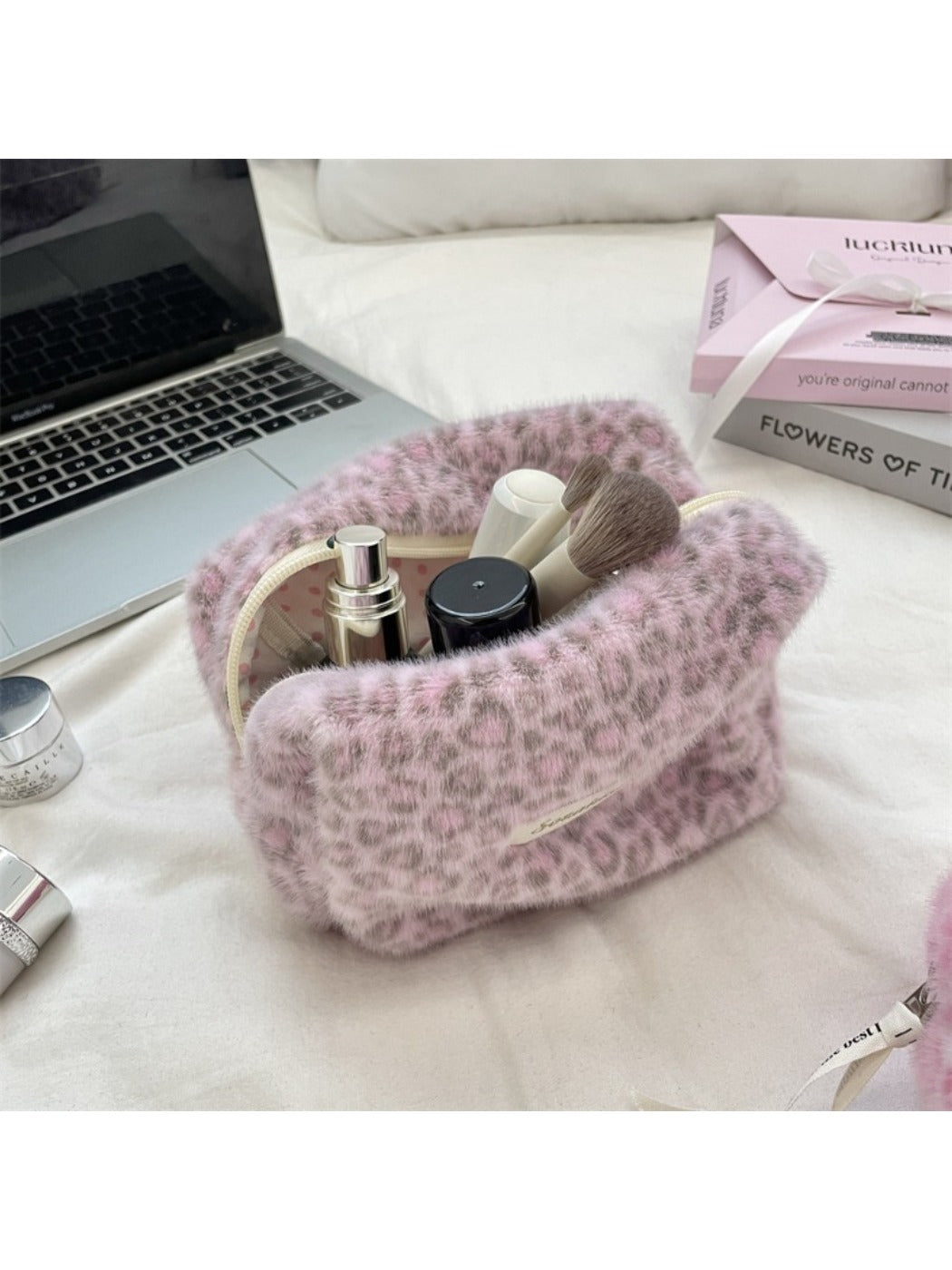Cosbai – Leopard Plush Makeup Pouch