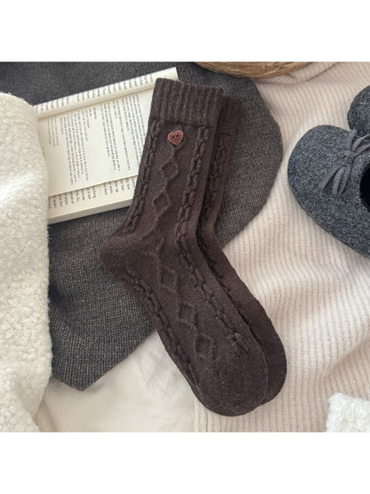 Rufia - Retro Sweetheart Button Detail Crew Socks