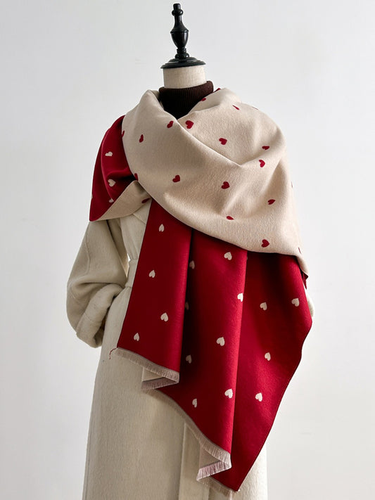 Scarvii – Reversible Heart Print Scarf & Wrap