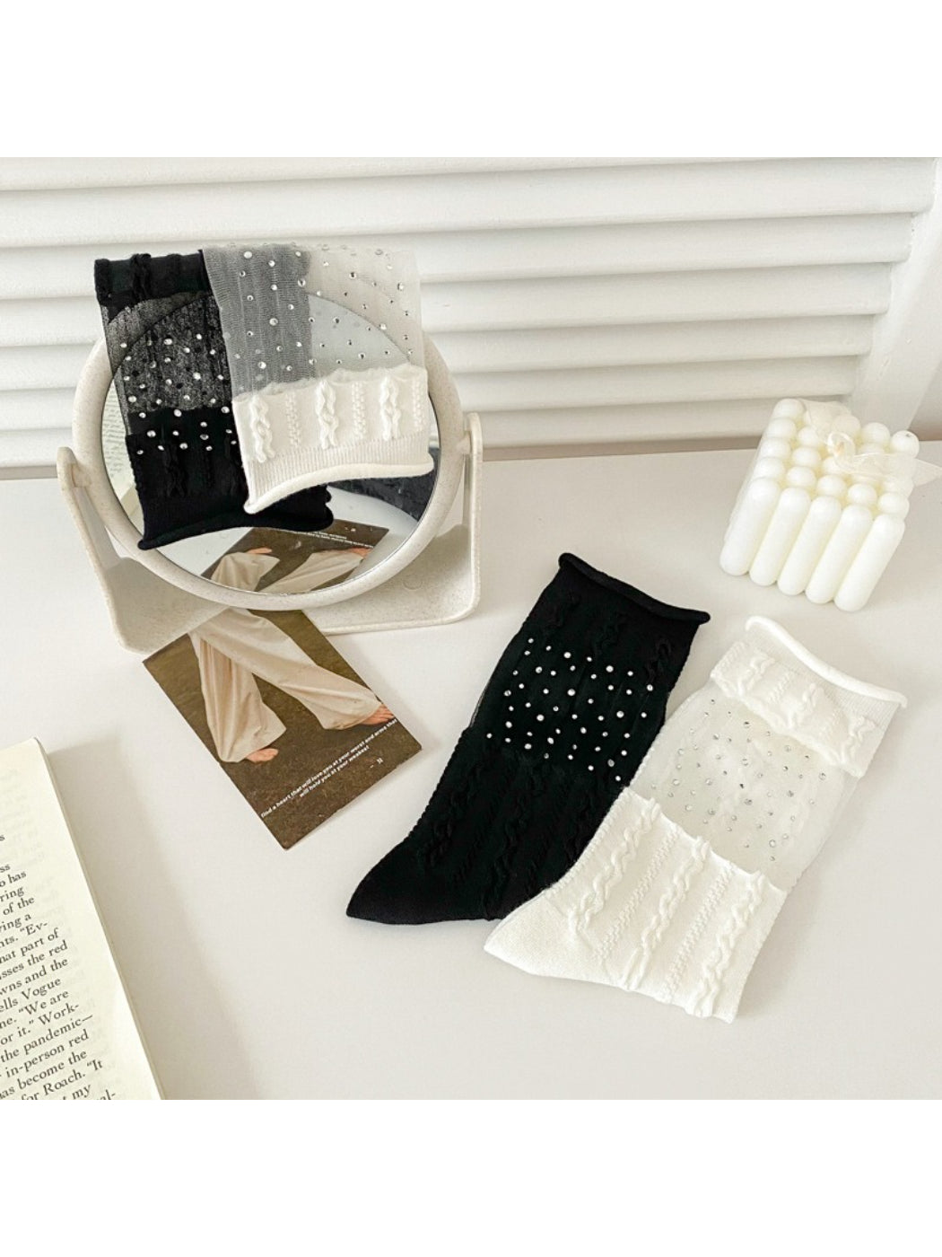 Rufia - Mesh White Mid-Calf Socks product image 2