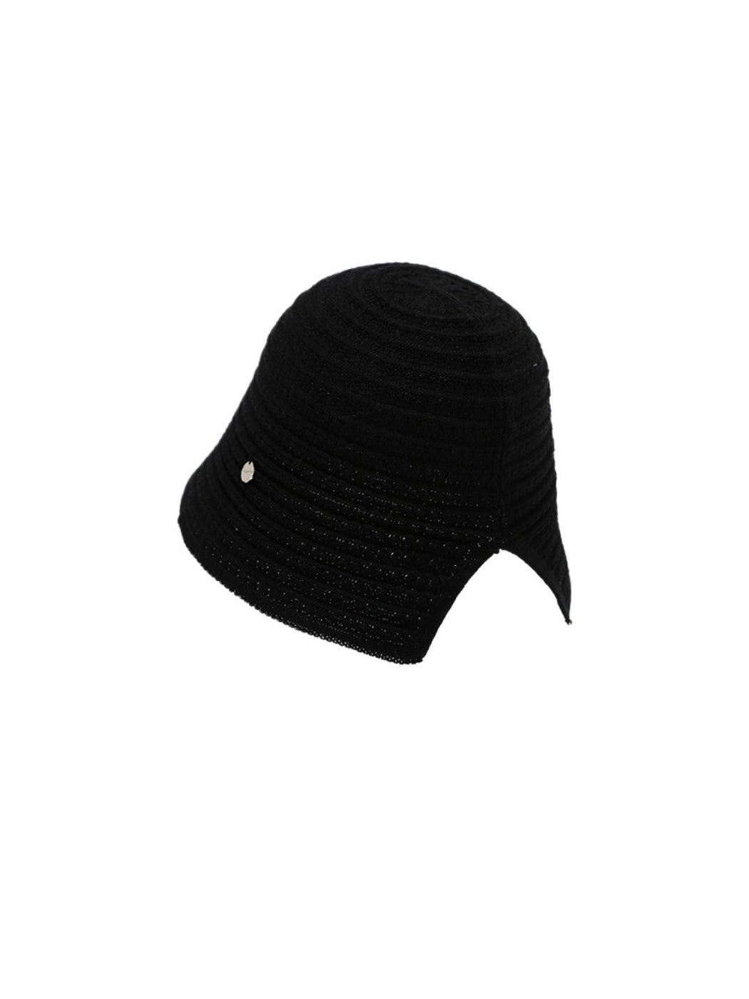 Close-up of ribbed texture on Haila modern cut edge bucket hat in beige