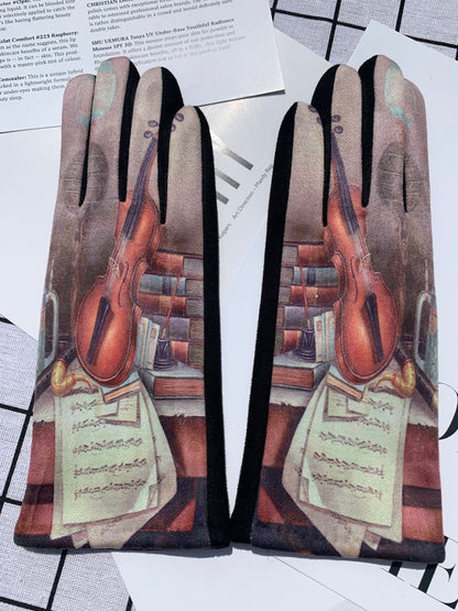Gloving - Symmetrical Art Winter Gloves with Oil Painting