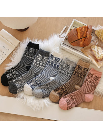 Rufia - Soft Geometric Knit Crew Socks