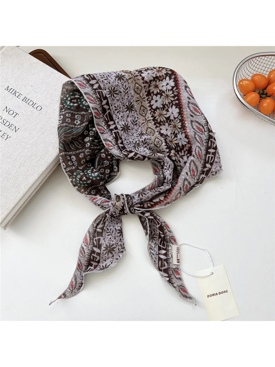 Scarvii - Sping Print Scalloped-Edge Triangle Scarf