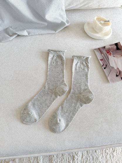 Rufia - Subtle Dot Ribbed Crew Socks product image 4