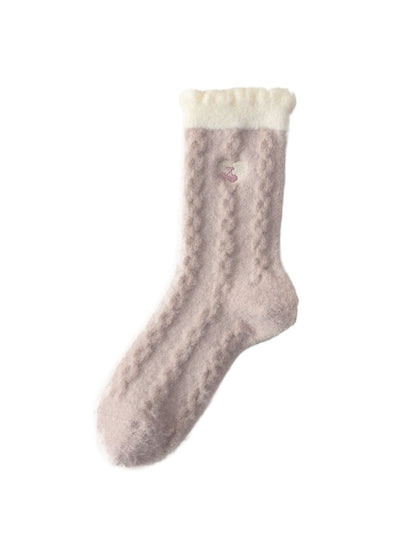 Rufia – Heart Embroidery Warm Home Socks