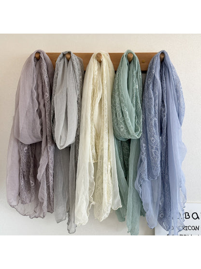 Scarvii - Lace Mesh Long Scarf