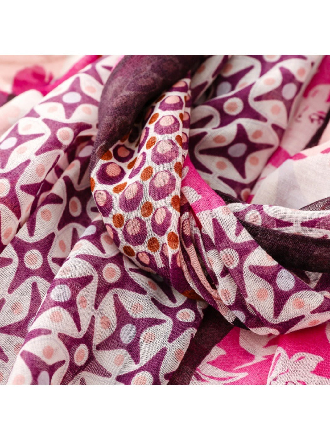 Scarvii - Pink Bohemian Floral Travel Scarf for Women