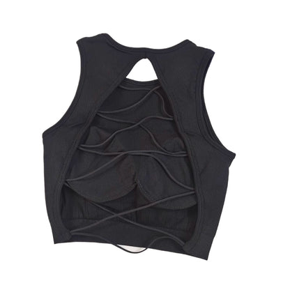 Stepo - Cross-Back Fitted Sports Bra Yoga Camisole