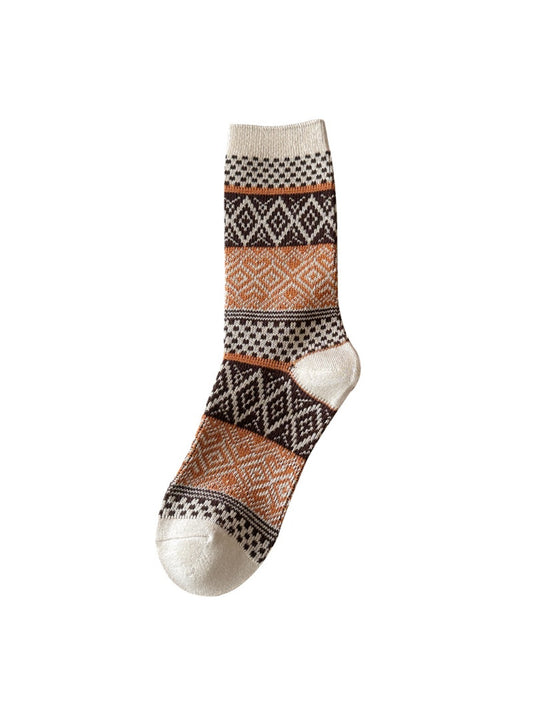 Rufia - Retro Warm Mid-Calf Socks for Women