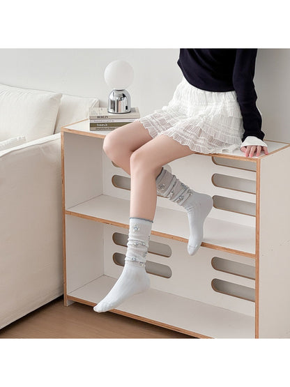 Rufia - Floral Embroidered Ruffle Crew Socks product image 3