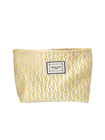 Cosbai - Floral Jacquard Zipper Makeup Storage Bag