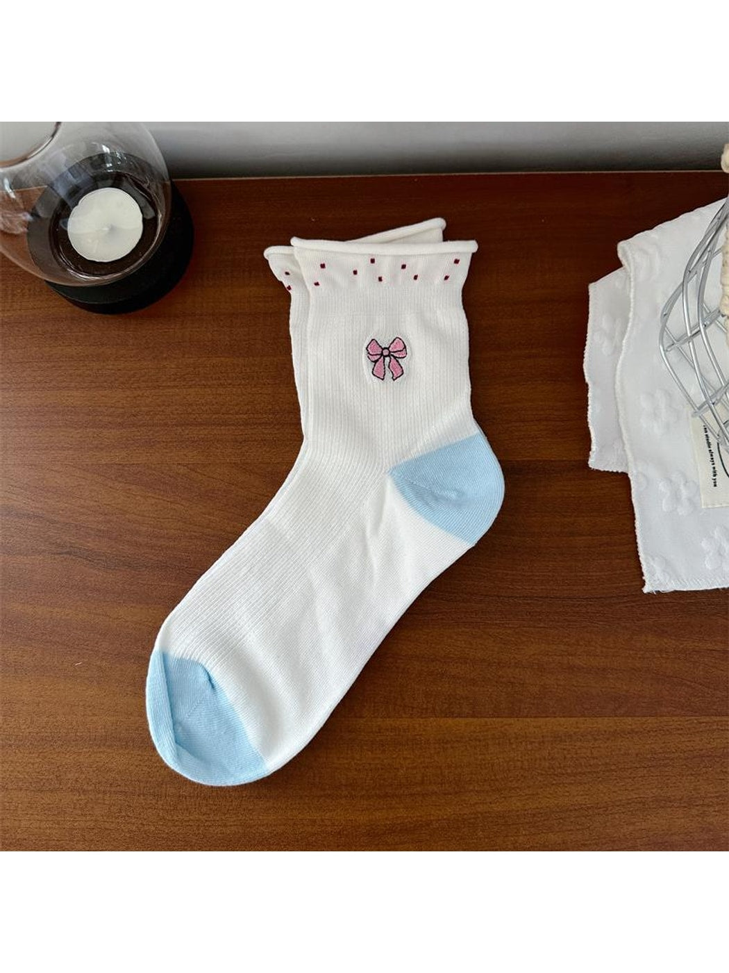 Rufia - Playful Cartoon Dog Pattern Crew Socks