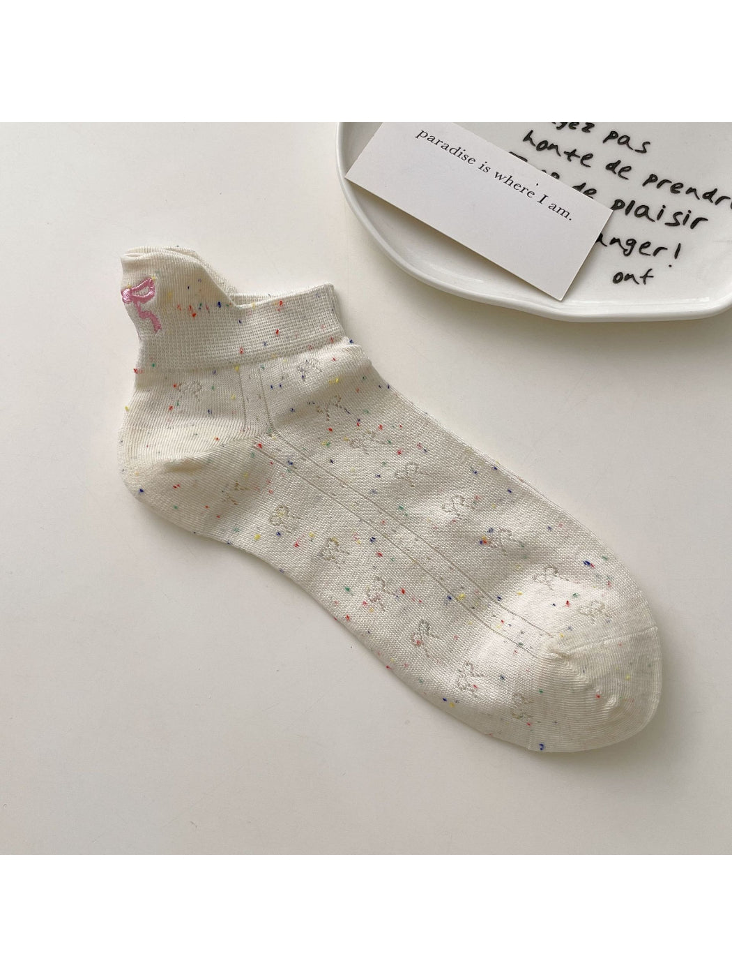 Rufia Ribbon Dot No Show Socks product image