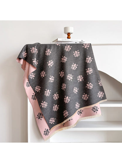 Scarvii – Floral Print Fringe Scarf & Wrap