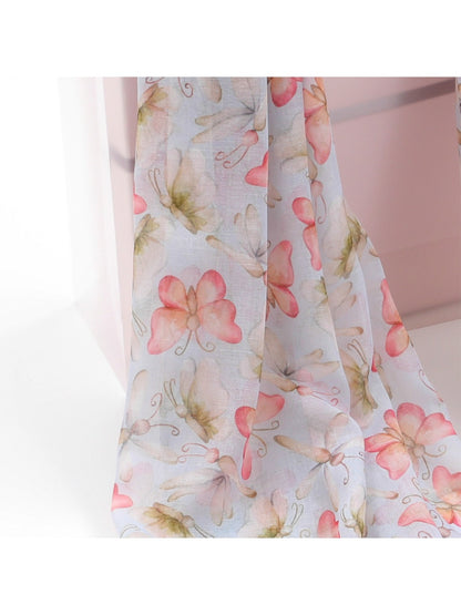 Scarvii - Pink Butterfly Print Scarf