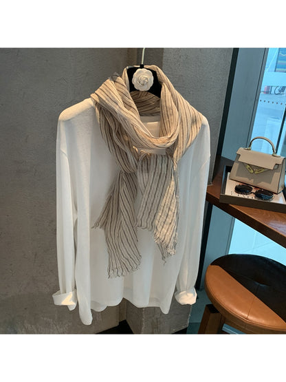 Scarvii - Vintage Vertical Line Pattern Scarf