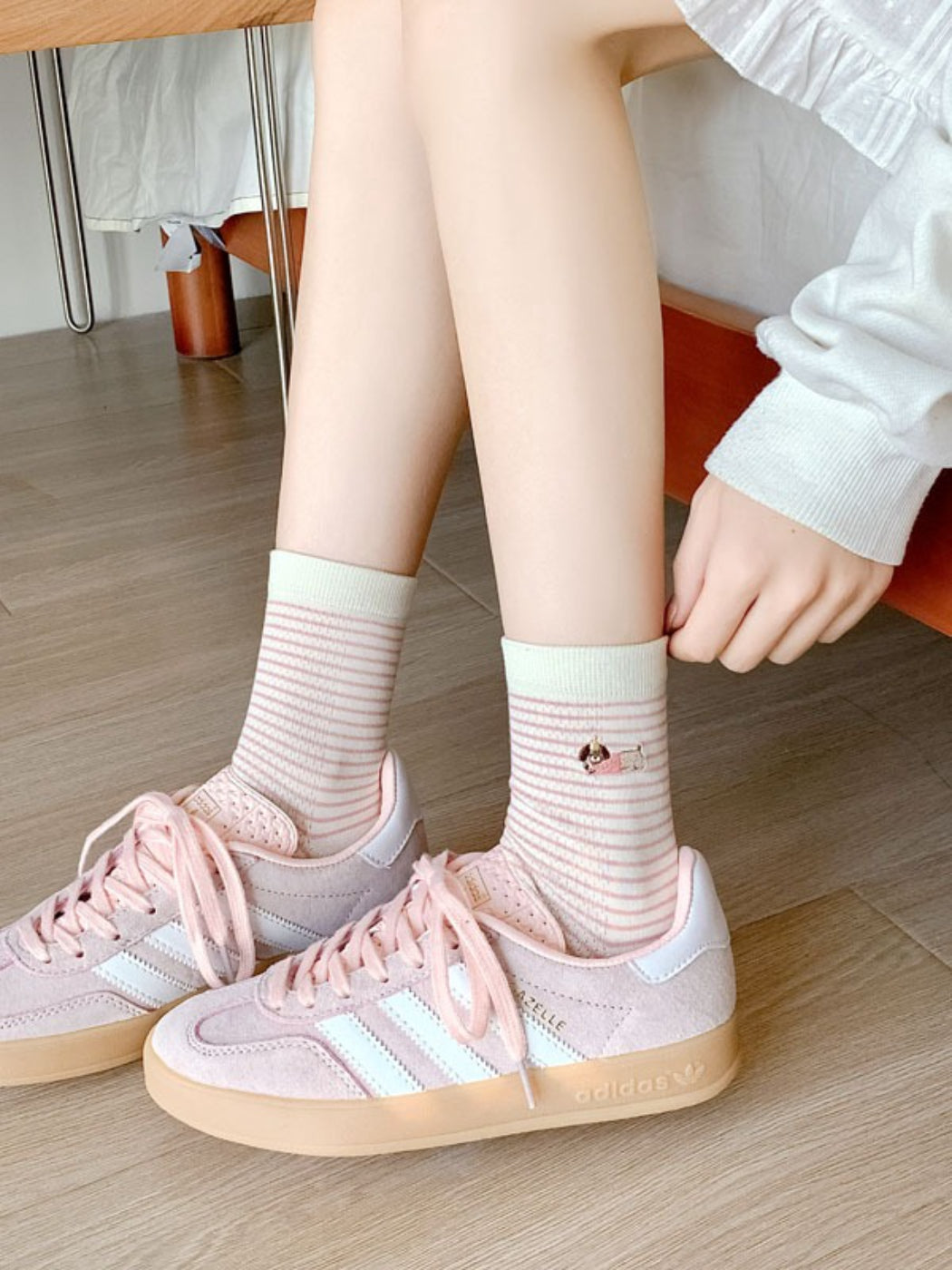 Rufia - Striped Embroidered Crew Socks product image 8