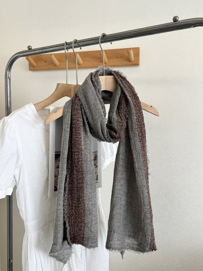 Scarvii - Fringe Edge Woven Long Scarf