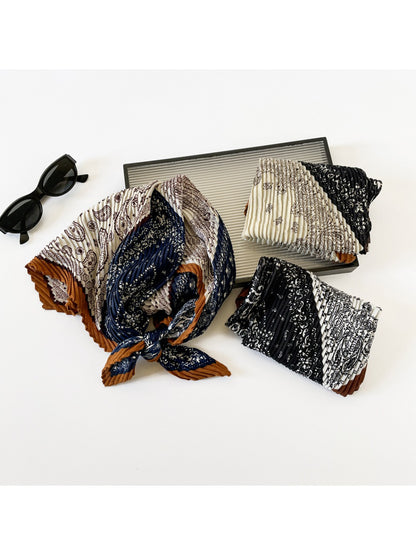 Scarvii - Graphic Paisley Pleated Scarf