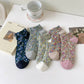 Rufia - 3D Vintage Floral Ankle Socks