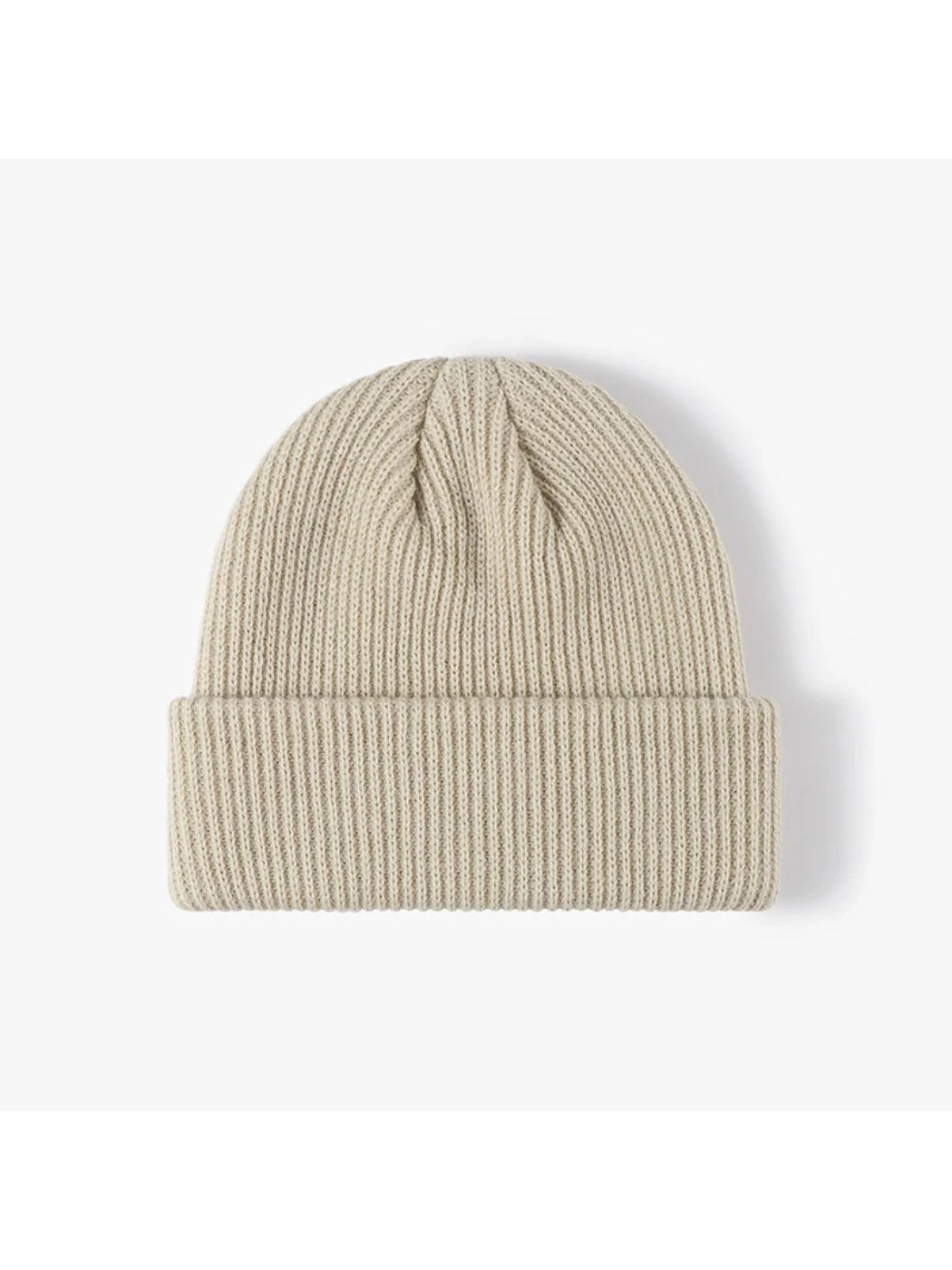 Haila - Solid Ribbed Cuffed Acrylic Knit Beanie
