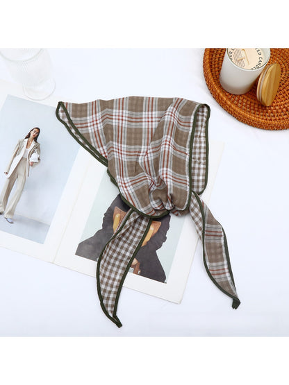 Scarvii - Vintage Plaid Geometric Triangle Bandana