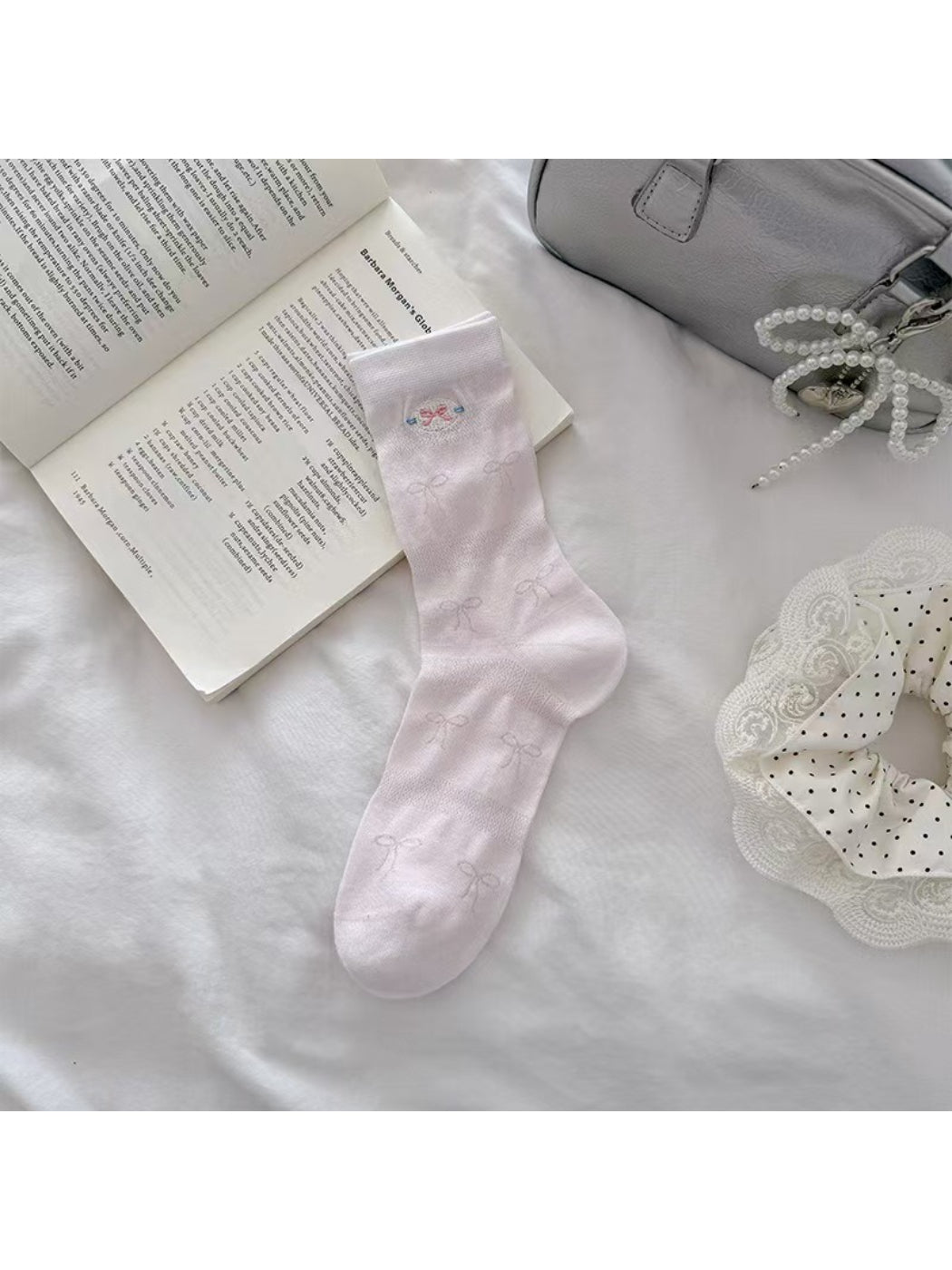 Rufia - Ribbon Motif Sheer Crew Socks product image 6