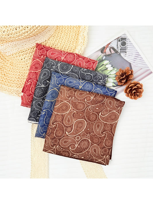 Scarvii - Paisley and Polka Dots Patchwork Square Scarf