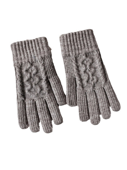 Gloving - Cable-Knit Ribbed Full Finger Gloves