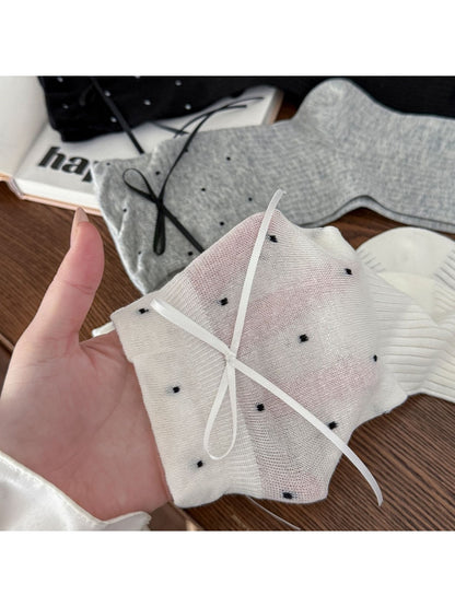 Rufia - Bow Detail Polka Dot Crew Socks