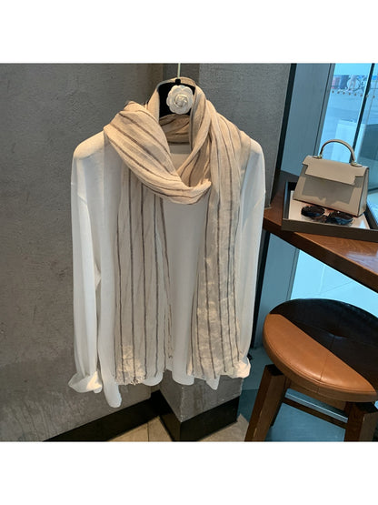 Scarvii - Minimalist Vertical Striped Print Scarf
