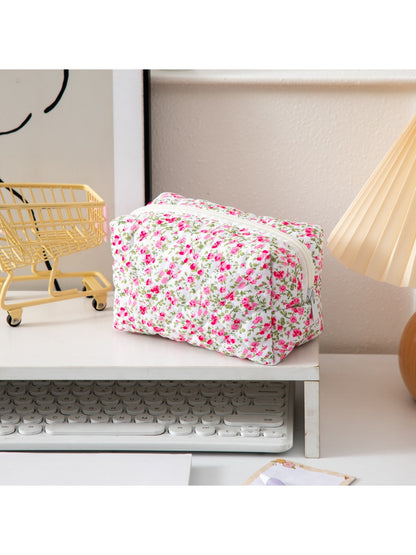 Cosbai - Fresh Floral Cosmetic Storage Zipper Bag