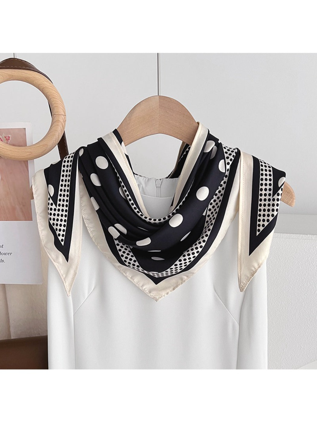 Scarvii Dotted Print Triangle Scarf