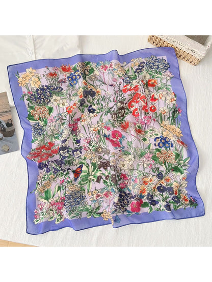 Scarvii Garden Floral Print Square Scarf