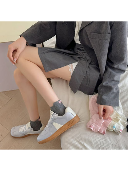 Rufia - Bow Pattern Ribbed Soft Ankle Socks product image 2