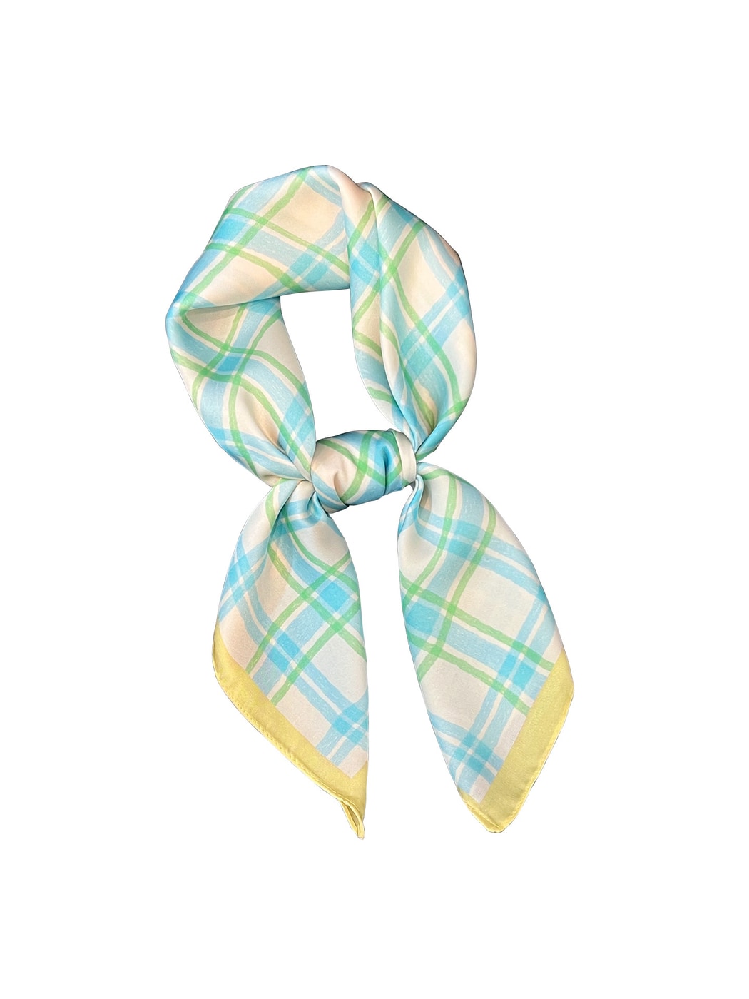 Scarvii - Classic Check Border Accent Square Scarf