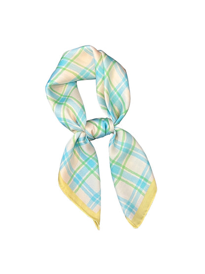 Scarvii - Classic Check Border Accent Square Scarf