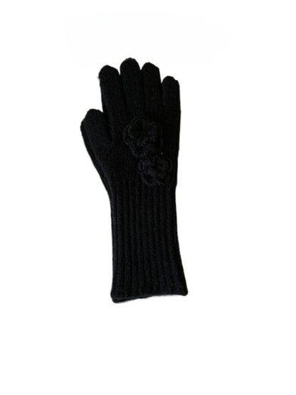 Gloving - Thickened Full-Cover Knitted Gloves with Flower