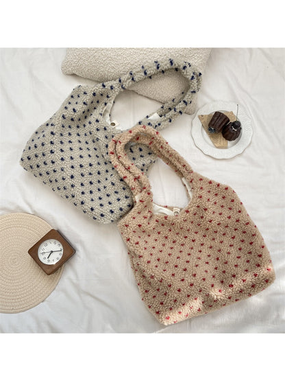 Cosbai – Plush Heart Tote Shoulder Bag
