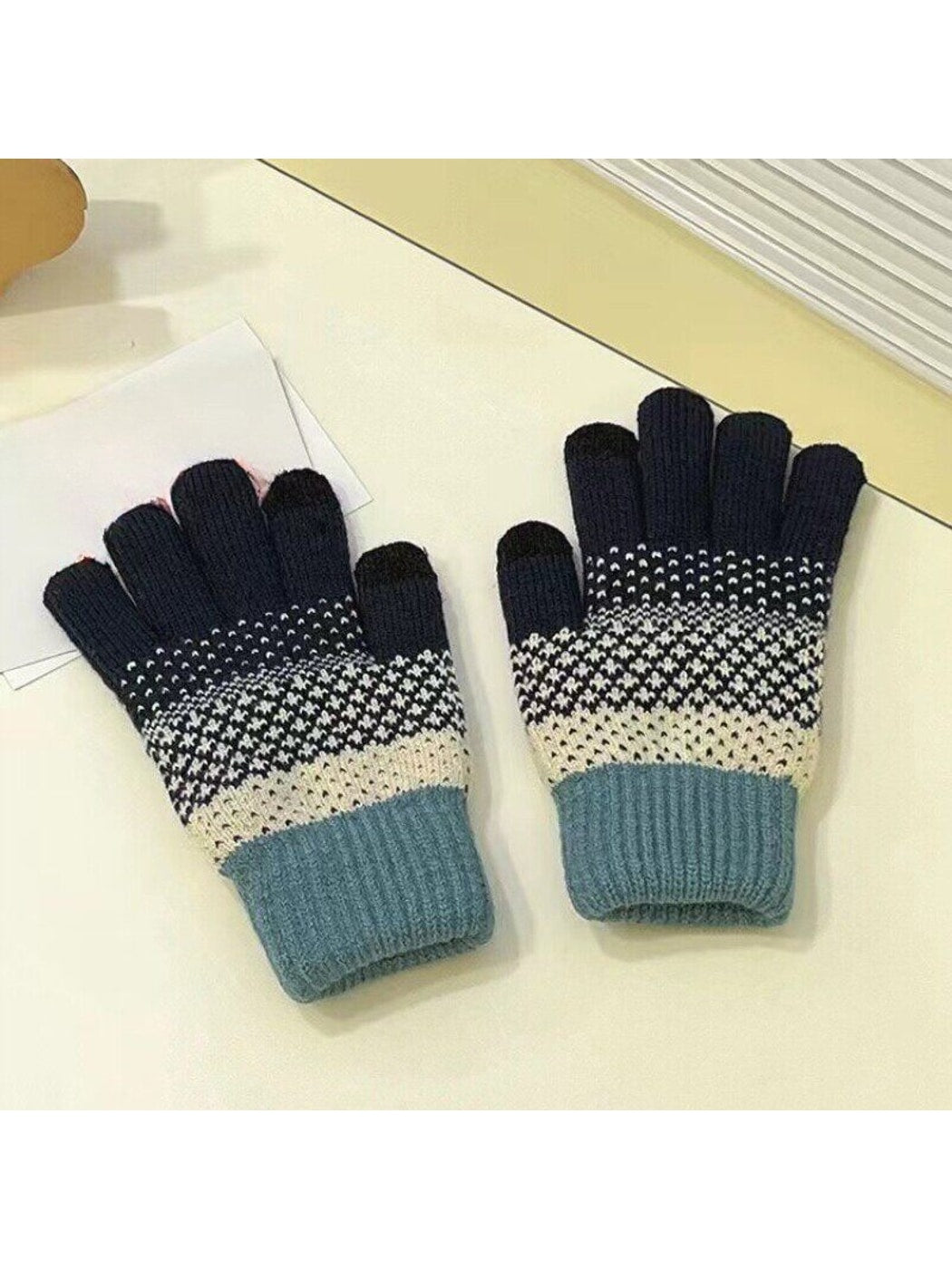 Gloving - Fair Isle Style Full-Finger Winter Gloves