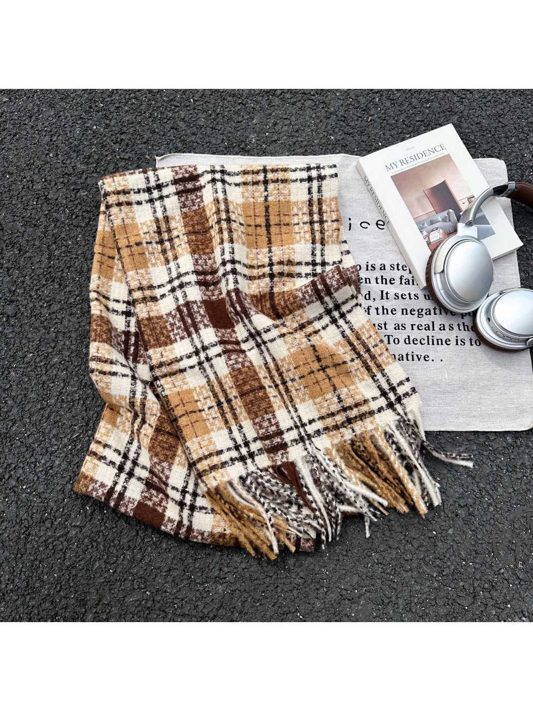 Scarvii - Vintage Plaid Fringe Winter Scarf