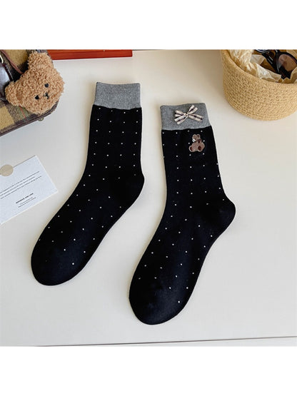 Rufia - Bear Dot Bow Detail Crew Socks product image 7