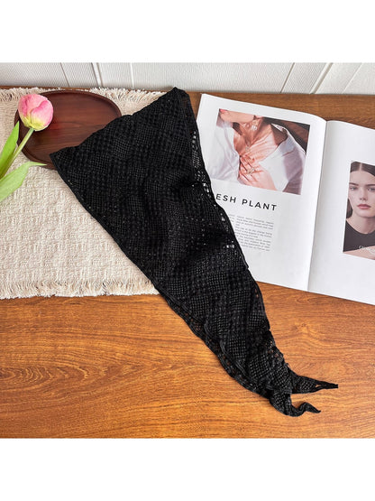 Scarvii - Floral Cutwork Triangle Fashion Neck Scarf