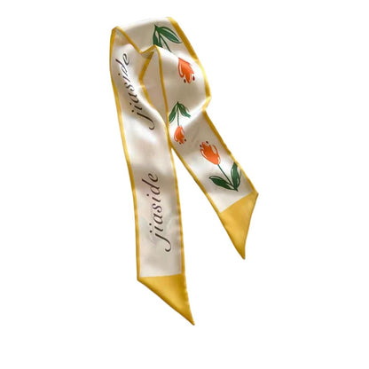 Scarvii - Yellow Floral Neck Scarf - Cheerful & Pretty