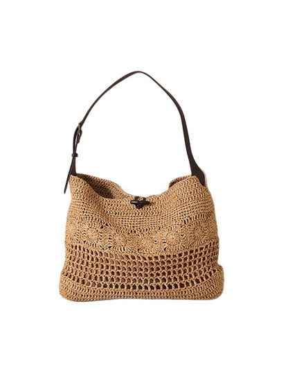 Cosbai - Openwork Design Woven Shoulder Bag