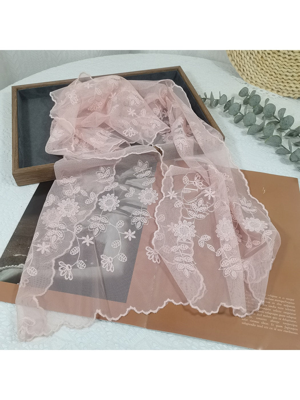 Scarvii - Sweet Sunflower Sheer Embroidered Scarf