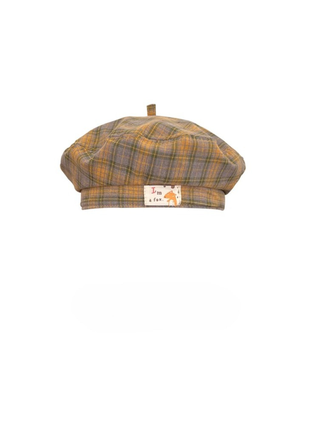 Haila - Plaid Patch Casual Beret Hat